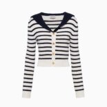 Miu Miu Women Cashmere Cardigan with Intarsia Logo-White