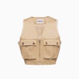 Miu Miu Women Chino Vest with Embroidered Logo