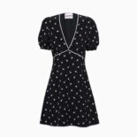 Miu Miu Women Crepe De Chine Mini-Dress-Black