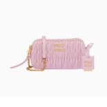 Miu Miu Women Matelassé Nappa Leather Mini-Bag-Pink