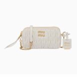 Miu Miu Women Matelassé Nappa Leather Mini-Bag-White