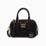 Miu Miu Women Matelassé Nappa Leather Top-Handle Bag-Black