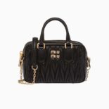 Miu Miu Women Matelassé Nappa Leather Top-Handle Mini-Bag-Black