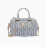 Miu Miu Women Matelassé Nappa Leather Top-Handle Mini-Bag-Silver