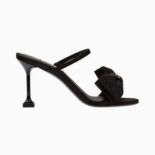 Miu Miu Women Satin Bow Sandals in 85 mm Heel Height-Black