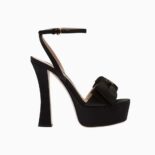 Miu Miu Women Satin Platform Sandals in 135mm Heel Height-Black