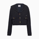 Miu Miu Women Single-Breasted Tweed Jacket-Black