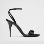 Prada Women Brushed Leather Sandals-Black