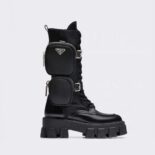 Prada Women Monolith Leather and Nylon Boots-Black