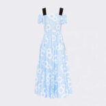 Prada Women Printed Poplin Dress-Blue