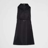 Prada Women Re-Nylon Mini-Dress with Enameled Metal Triangle Logo