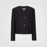 Prada Women Single-Breasted Tricotine Jacket