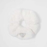 Prada Women Terry Scrunchie with A Retro Mood is Made of Soft Terry Cloth-White