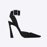 Saint Laurent YSL Women Fanny Slingback Pumps in Crepe Satin