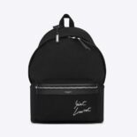 Saint Laurent YSL Women Saint Laurent Embroidered City Backpack in Canvas