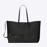 Saint Laurent YSL Women Shopping Saint Laurent E/W in Supple Leather-Black