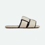 Bottega Veneta Women Patch Flat Mule Padded Intreccio Canvas and Leather Flat Mules