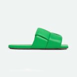 Bottega Veneta Women Patch Flat Mule Padded Intreccio Leather Flat Mules-Green