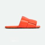 Bottega Veneta Women Patch Flat Mule Padded Intreccio Leather Flat Mules-Orange