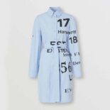 Burberry Women Vintage Check Cotton Tie-waist Shirt Dress-Blue