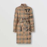 Burberry Women Vintage Check Cotton Tie-waist Shirt Dress-Brown