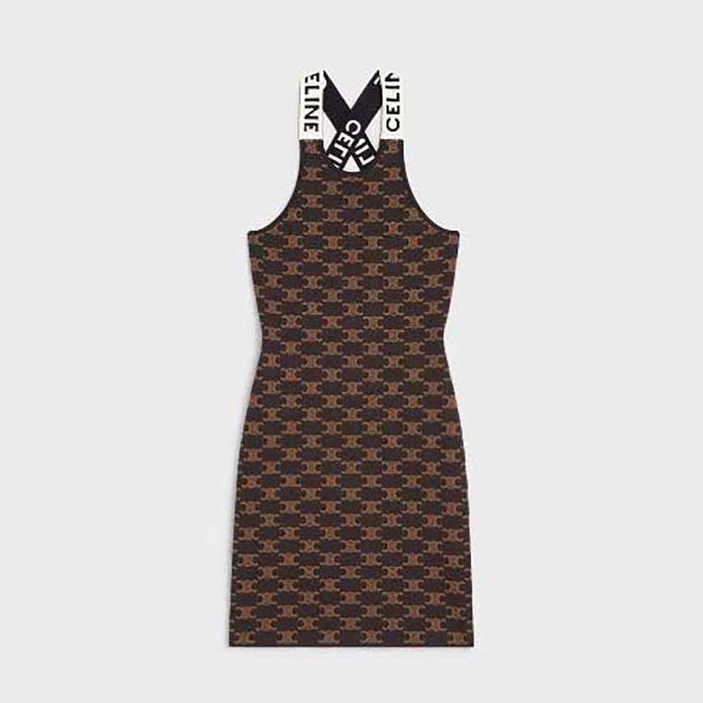 Tulip Clothing Celine Womens Dress in Dashed Lines
