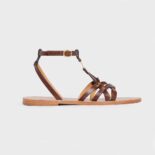 Celine Women Taillat Triomphe Sandal in Vegetable-Tanned Calfskin