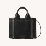 Chloe Women Mini Woody Tote Bag with Embroidered Chloé Logo-Black