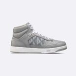 Dior Men B27 High-Top Sneaker Dior Gray Smooth Calfskin and CD Diamond Canvas