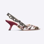 Dior Women J'Adior Slingback Pump White Multicolor Embroidered Cotton with Dior Jardin Botanique Motif