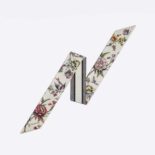 Dior Women Jardin Botanique Mitzah Scarf White Multicolor Silk Twill