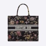 Dior Women Large Dior Book Tote Black Multicolor Dior Jardin Botanique Embroidery