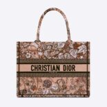 Dior Women Medium Dior Book Tote Powder Pink Dior Jardin Magique Embroidery