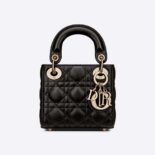 Dior Women Micro Lady Dior Bag Black Cannage Lambskin