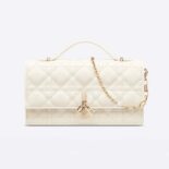 Dior Women Mini Miss Dior Bag White Cannage Lambskin