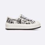 Dior Women Walk'N'Dior Platform Sneaker White and Black Cotton Embroidered with Plan de Paris Motif