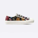 Dior Women Walk'N'Dior Sneaker Black Multicolor Cotton Embroidered with Dior Petites Fleurs Motif