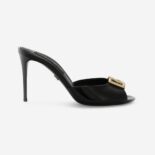 Dolce Gabbana D&G Women Patent Leather Mules with DG Logo-Black