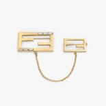 Fendi Women Baguette Brooch Gold Coloured