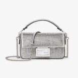 Fendi Women Baguette Mini Silver Crystals Bag