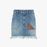 Fendi Women Blue Denim Skirt with a Medium-Low Waistline