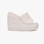 Fendi Women Fashion Show White Nappa Leather Slides