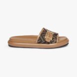 Fendi Women Feel Brown Fabric Slides