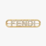 Fendi Women Fendigraphy Brooch Gold Coloured