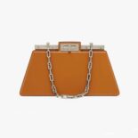 Fendi Women Peekaboo Cut Medium Brown Leather Bag