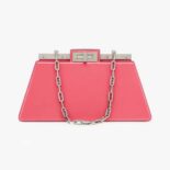 Fendi Women Peekaboo Cut Medium Pink Leather Bag