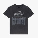 Givenchy Women Oversized T-shirt in Embroidered Jersey-Gray