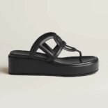 Hermes Women Gipsy Sandal in Nappa Leather-Black