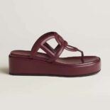 Hermes Women Gipsy Sandal in Nappa Leather-Maroon