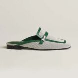 Hermes Women in H Canvas and Calfskin-Green